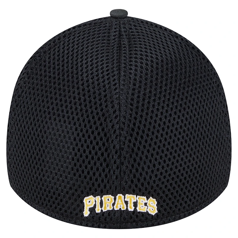 Casquette New Era 39THIRTY Flex noire à motif camouflage subtil des Pirates de Pittsburgh pour homme