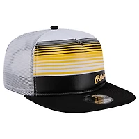 Men's New Era Black Pittsburgh Pirates Team Horizon 9FIFTY A-Frame Trucker Snapback Hat