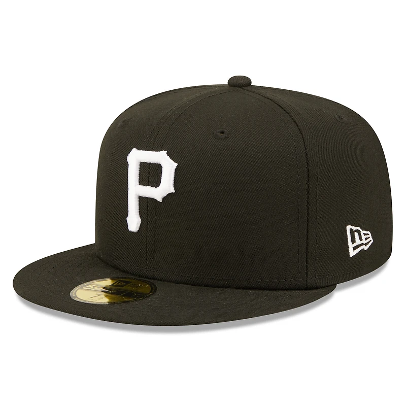Men's New Era Black Pittsburgh Pirates Team Logo 59FIFTY Fitted Hat