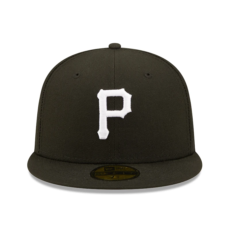 Men's New Era Black Pittsburgh Pirates Team Logo 59FIFTY Fitted Hat