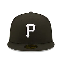 Men's New Era Black Pittsburgh Pirates Team Logo 59FIFTY Fitted Hat