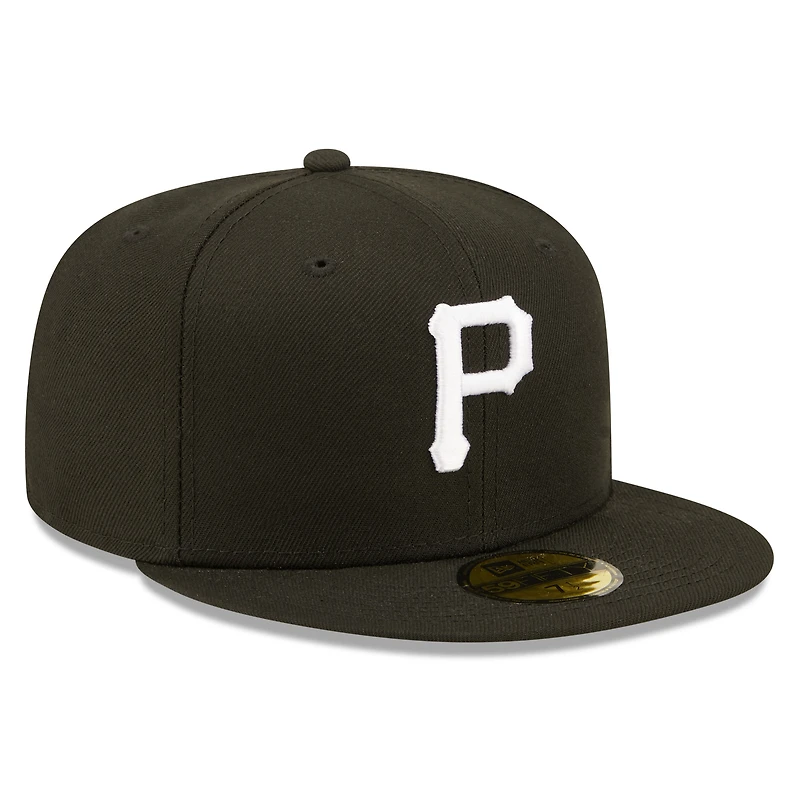Men's New Era Black Pittsburgh Pirates Team Logo 59FIFTY Fitted Hat