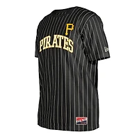 Men's New Era Black Pittsburgh Pirates Throwback Pinstripe T-Shirt