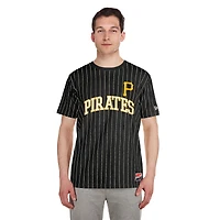 Men's New Era Black Pittsburgh Pirates Throwback Pinstripe T-Shirt