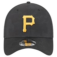 Casquette New Era 39THIRTY Flex noire à motif camouflage ton sur des Pirates de Pittsburgh pour homme