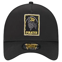 Casquette réglable ton sur ton Pop 9FORTY A-Frame Pittsburgh Pirates New Era noire pour hommes