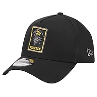 Casquette réglable ton sur ton Pop 9FORTY A-Frame Pittsburgh Pirates New Era noire pour hommes