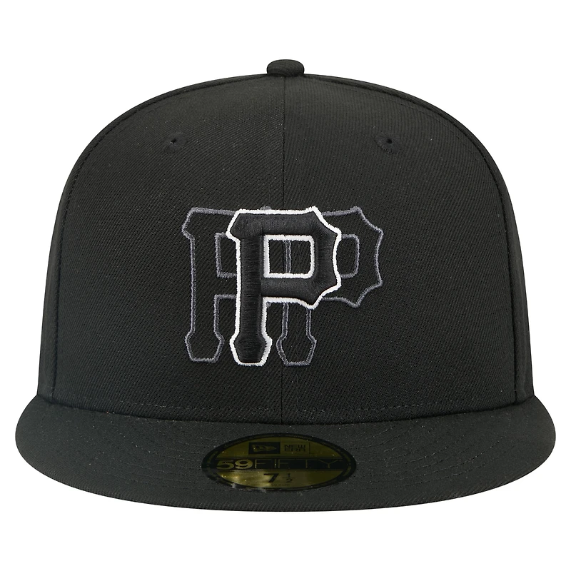 Casquette ajustée Tri-Hit 59FIFTY noire des Pirates de Pittsburgh pour homme New Era