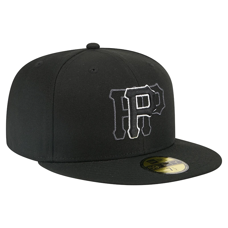 Casquette ajustée Tri-Hit 59FIFTY noire des Pirates de Pittsburgh pour homme New Era