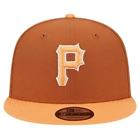 Men's New Era Brown Pittsburgh Pirates Spring Color Two-Tone 9FIFTY Snapback Hat