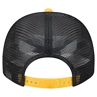 Men's New Era Cream/Black Pittsburgh Pirates Banner A-Frame 9FIFTY Trucker Snapback Hat