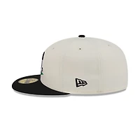 Men's New Era  Cream/Black Pittsburgh Pirates Bullpen Cart 59FIFTY Fitted Hat