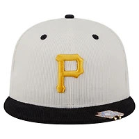 Men's New Era Cream/Black Pittsburgh Pirates Two-Tone Corduroy 59FIFTY Fitted Hat