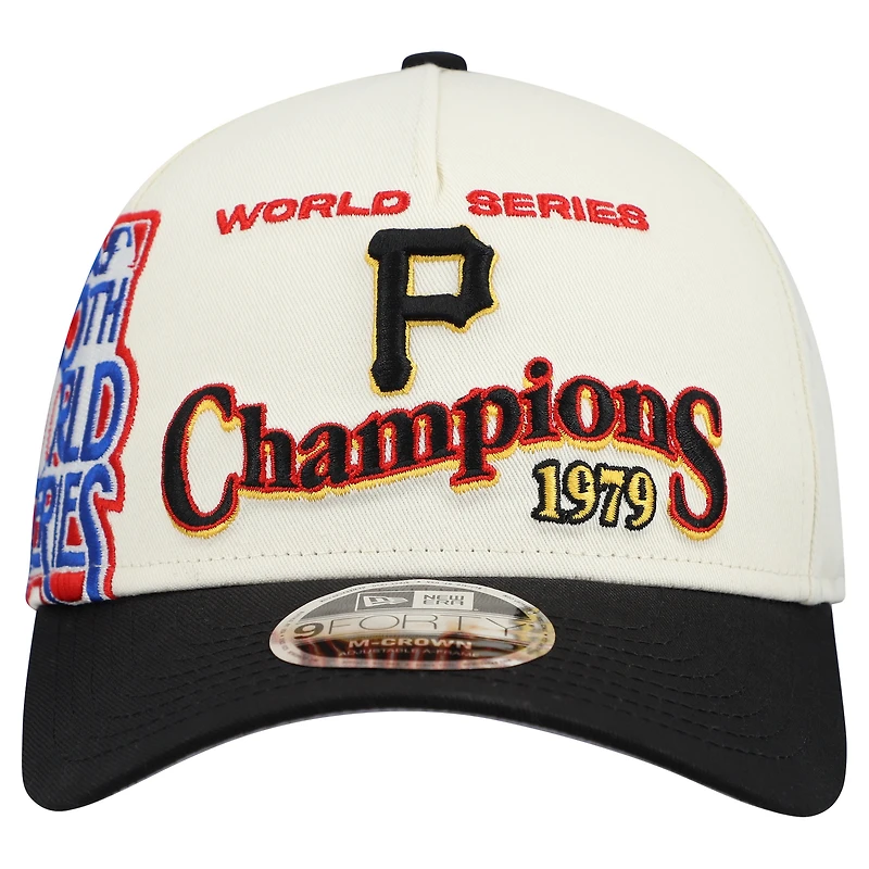 Men's New Era Cream/Black Pittsburgh Pirates World Series 9FORTY M-Crown Adjustable Hat
