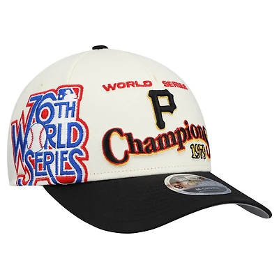 Casquette ajustable New Era 9FORTY M-Crown pour homme, couleur crème/noir, des Pirates de Pittsburgh World Series