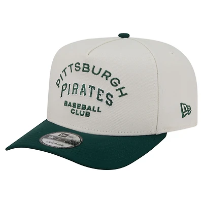 Casquette snapback New Era 9FIFTY pour homme, crème/vert foncé, Pittsburgh Pirates, monture chromée en A.