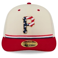 Casquette ajustée New Era crème/rouge Pittsburgh Pirates USA 250 Fourth of July, profil bas, modèle 59FIFTY pour homme
