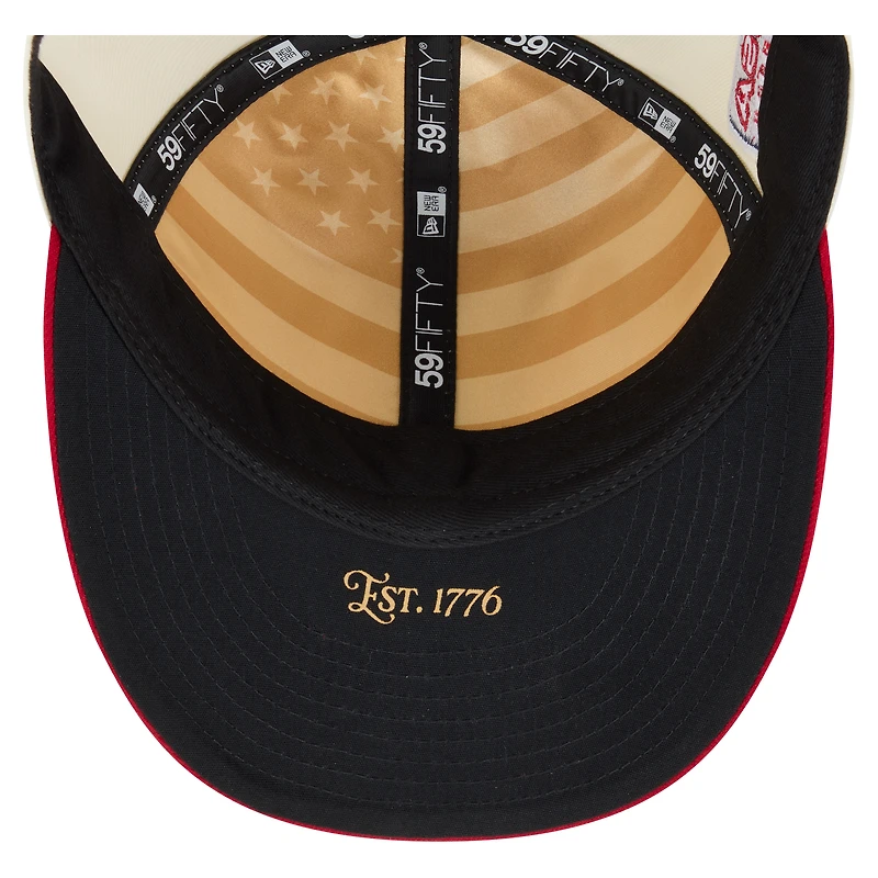 Casquette ajustée New Era crème/rouge Pittsburgh Pirates USA 250 Fourth of July, profil bas, modèle 59FIFTY pour homme