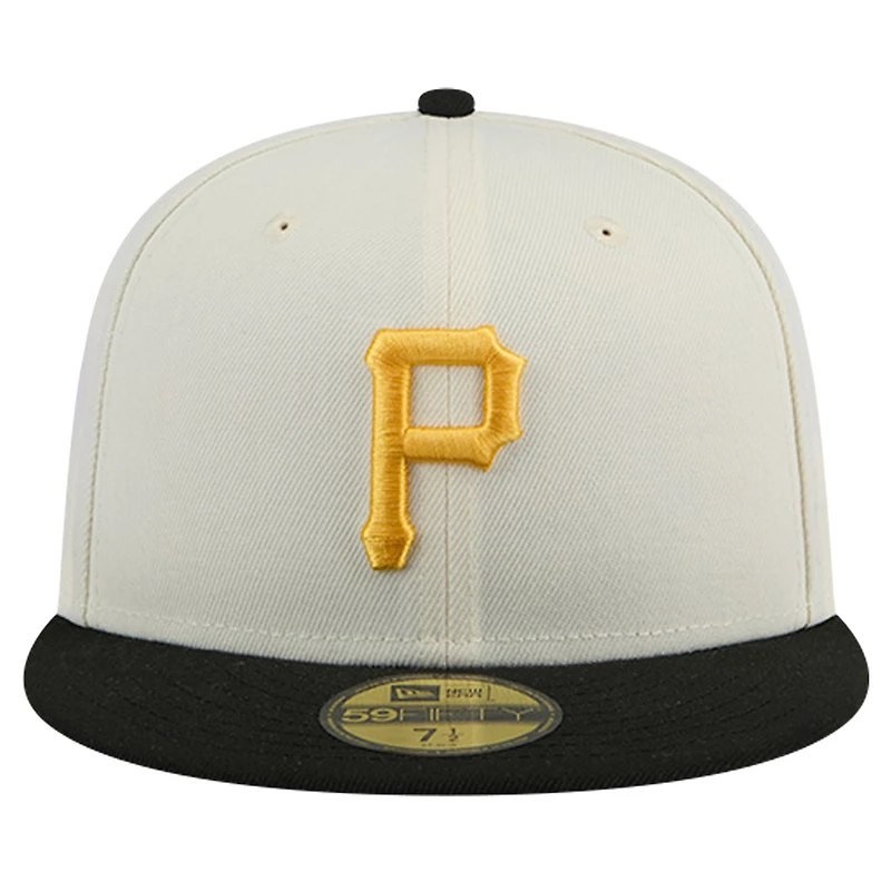 Casquette ajustée Chrome 59FIFTY pour homme des Pirates de Pittsburgh New Era couleur crème