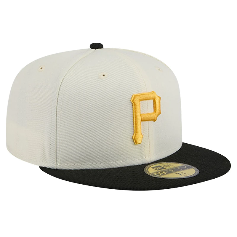 Casquette ajustée Chrome 59FIFTY pour homme des Pirates de Pittsburgh New Era couleur crème