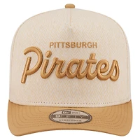 Men's New Era  Cream Pittsburgh Pirates Herringbone 9FIFTY A-Frame Snapback Hat