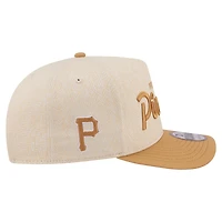 Men's New Era  Cream Pittsburgh Pirates Herringbone 9FIFTY A-Frame Snapback Hat