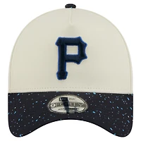 Men's New Era  Cream Pittsburgh Pirates Speckle A-Frame 9FORTY Adjustable Hat