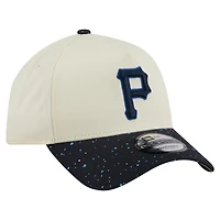 Men's New Era  Cream Pittsburgh Pirates Speckle A-Frame 9FORTY Adjustable Hat
