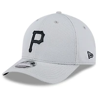 Casquette ajustable MLB Clubhouse 9FORTY M-Crown 2025 des Pirates de Pittsburgh de New Era pour homme, gris