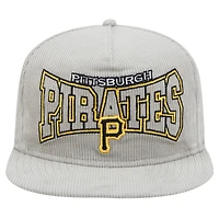 Men's New Era Gray Pittsburgh Pirates Corduroy Golfer Snapback Hat