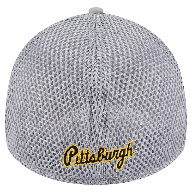 Casquette Linear 39THIRTY Flex grise des Pirates de Pittsburgh pour homme New Era