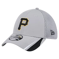 Casquette Linear 39THIRTY Flex grise des Pirates de Pittsburgh pour homme New Era