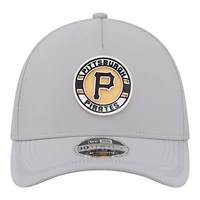 Men's New Era Gray Pittsburgh Pirates Patch 39THIRTY A-Frame M-Crown Perforated Flex Hat