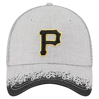 Men's New Era Gray Pittsburgh Pirates Visor Paint Splatter 39THIRTY Flex Hat