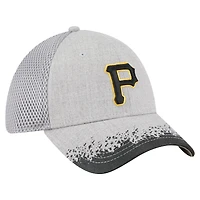 Casquette New Era 39THIRTY Flex grise pour homme, visière des Pirates de Pittsburgh, motif éclaboussures peinture