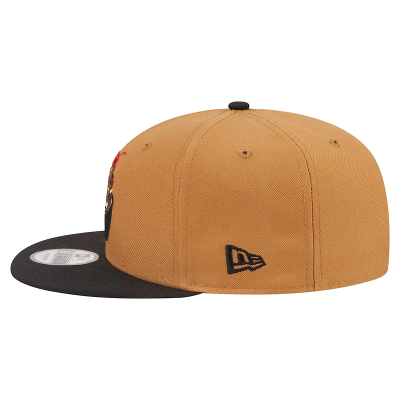 Men's New Era Khaki/Black Pittsburgh Pirates Ice Cream 9FIFTY Snapback Hat