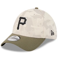 Casquette 39THIRTY Flex pour homme, beige clair/olive, Pirates de Pittsburgh 2025, Journée des forces armées