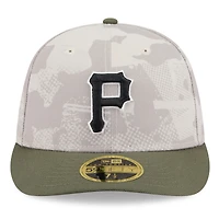 Men's New Era Light Beige/Olive Pittsburgh Pirates 2025 Armed Forces Day Low Profile 59FIFTY Fitted Hat