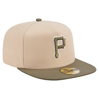 Casquette ajustée bicolore 59FIFTY des Pirates de Pittsburgh, beige clair/olive, pour homme, New Era