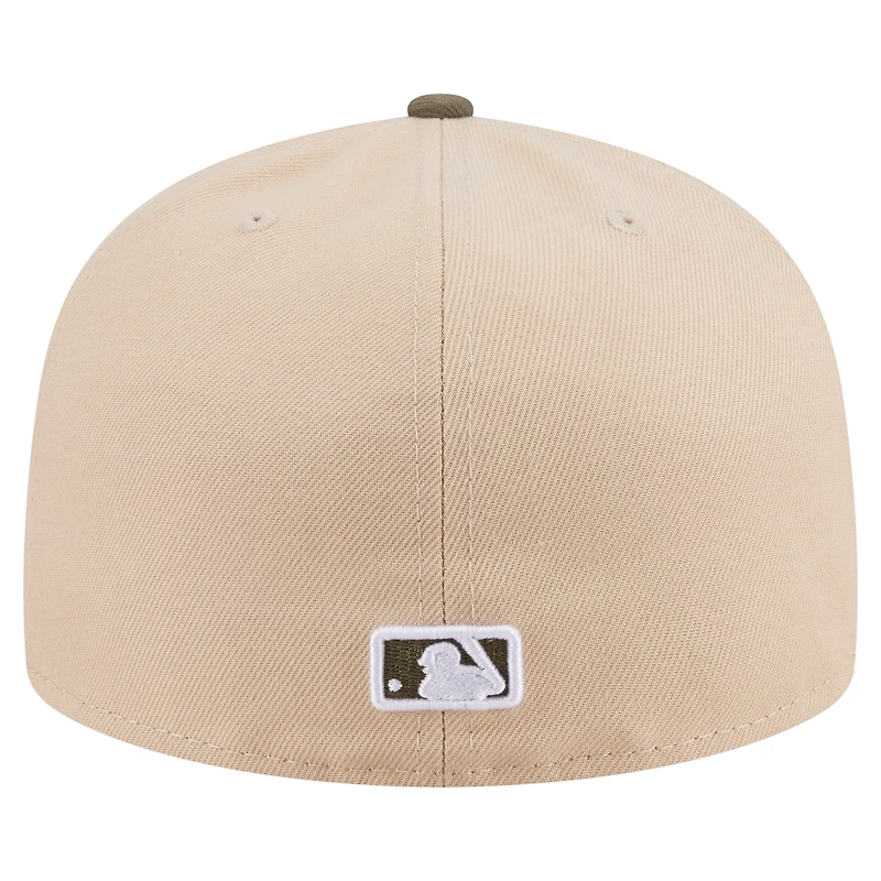 Casquette ajustée bicolore 59FIFTY des Pirates de Pittsburgh, beige clair/olive, pour homme, New Era