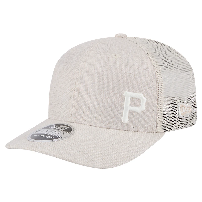 Men's New Era Light Beige Pittsburgh Pirates Flawless 9SEVENTY Stretch-Snap Hat