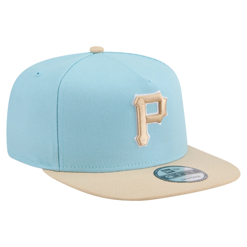 Men's New Era  Light Blue/Light Beige Pittsburgh Pirates Color Pack A-Frame 9FIFTY Snapback Hat