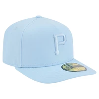 Casquette ajustée New Era 59FIFTY bleu clair pour homme, coloris A-Frame, des Pirates de Pittsburgh