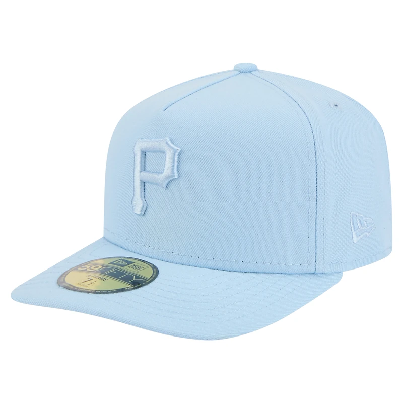 Casquette ajustée New Era 59FIFTY bleu clair pour homme, coloris A-Frame, des Pirates de Pittsburgh