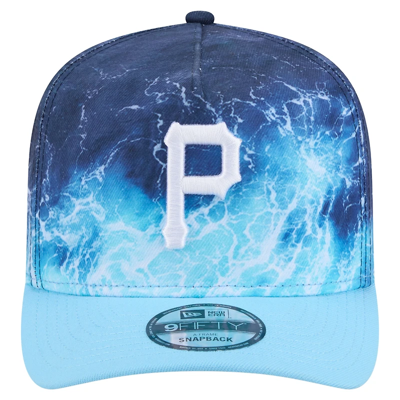 Casquette snapback New Era 9FIFTY A-Frame pré-courbée, bleu clair, Pittsburgh Pirates, pour homme