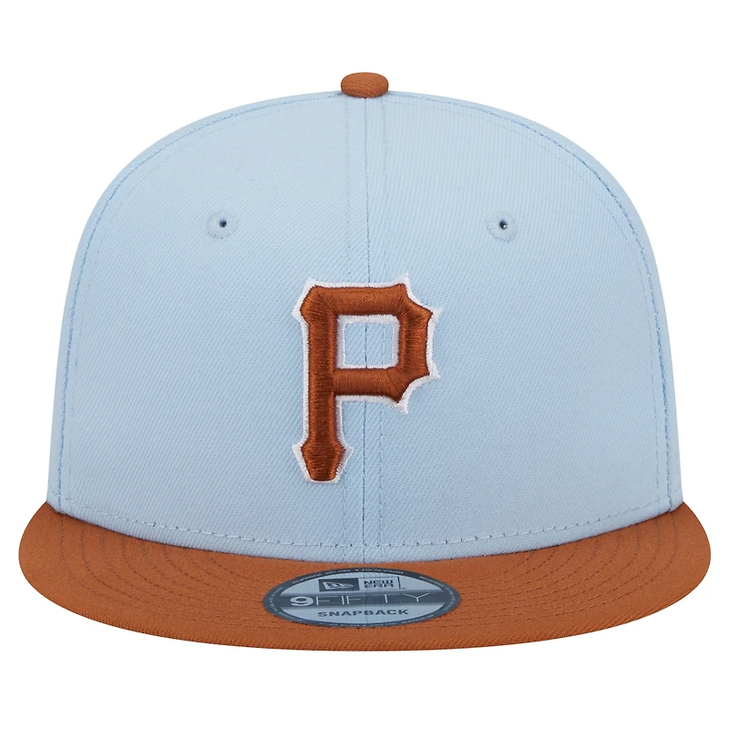 Men's New Era Light Blue Pittsburgh Pirates Spring Color Two-Tone 9FIFTY Snapback Hat