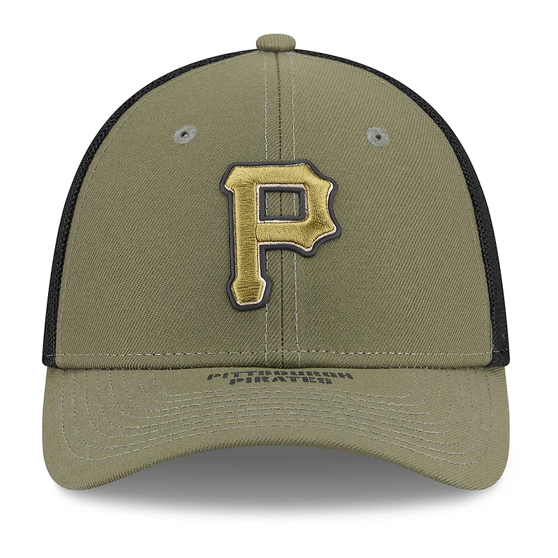Men's New Era Olive Pittsburgh Pirates 2026 Armed Forces Day 39THIRTY M-Crown Flex Hat
