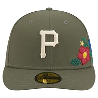 Men's New Era Olive Pittsburgh Pirates Tonal Florals 59FIFTY Fitted Hat