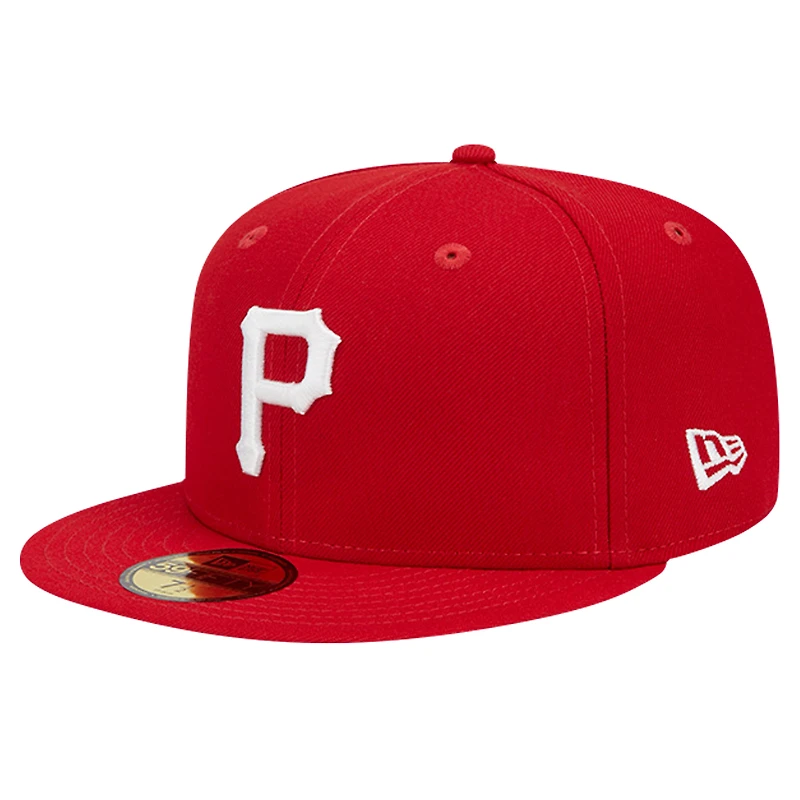 Men's New Era Red Pittsburgh Pirates Logo 59FIFTY Fitted Hat