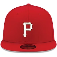 Men's New Era Red Pittsburgh Pirates White Logo 59FIFTY Fitted Hat